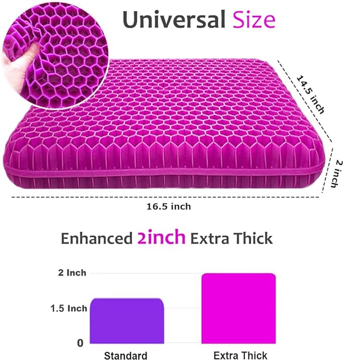 Gel Seat Cushion for Long Sitting, Extra Thick Gel Cushion for Wheelchair Soft - Image 3