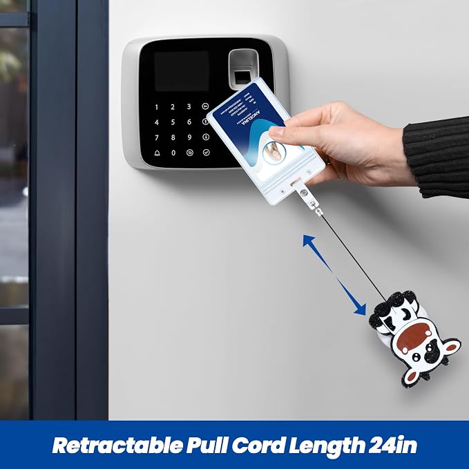 Funny Cow Badge Reel, Cute Pediatric Retractable ID Card Badge Holder, Name Tag - Image 6