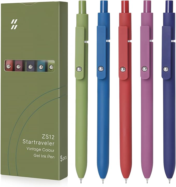 FIOVER High-End Vintage Gel Pens, Smooth Writing Retractable Pens by FIOVER
