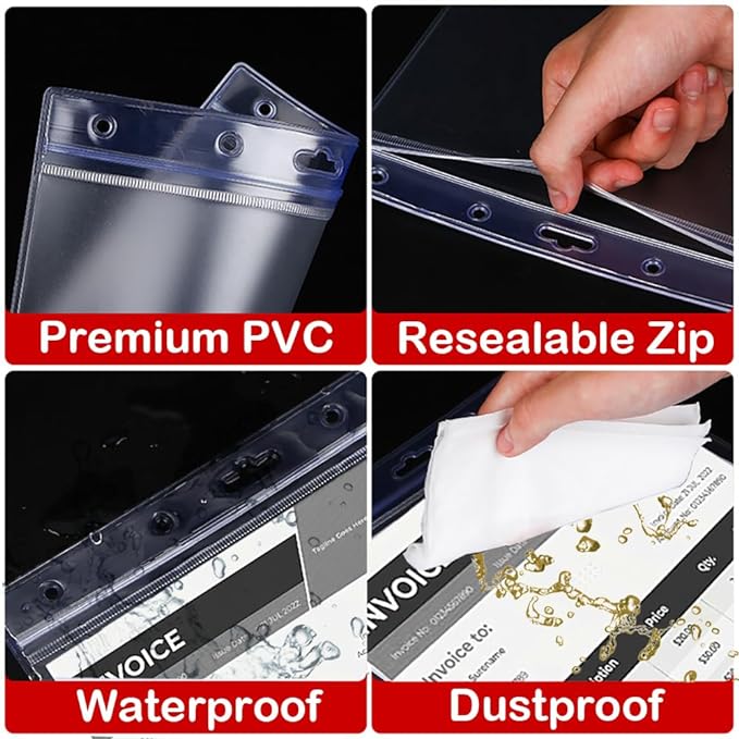 Bird Fiy Sheet Protectors 10 Pack 8.5" x 11" Waterproof Resealable Zip Wall - Image 3