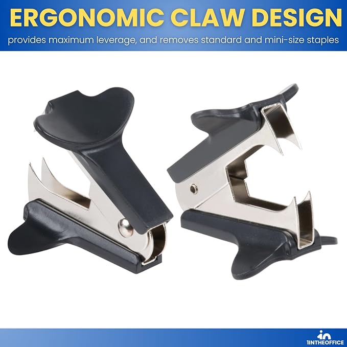 1InTheOffice Staple Remover, Claw Staple Remover, Staple Remover Tool, 6 Pack - Image 2