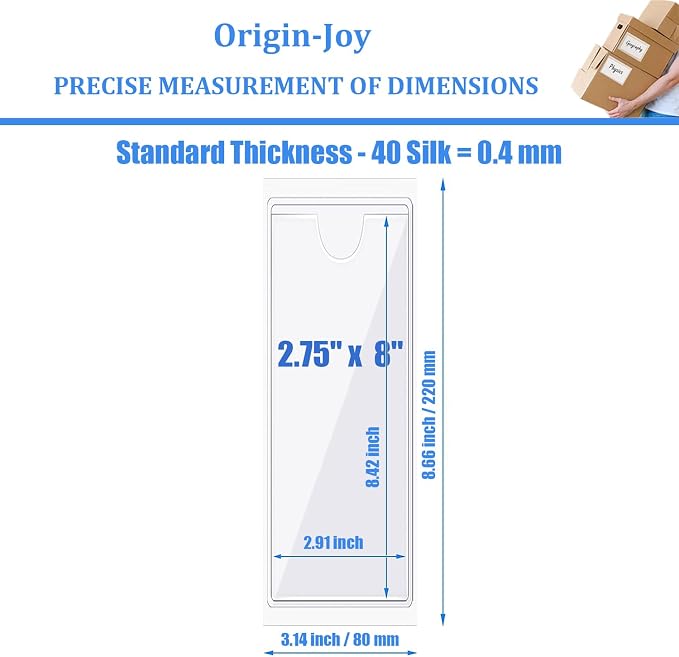Origin-Joy 50 PCS Self-Adhesive Index Label Pockets - Image 2