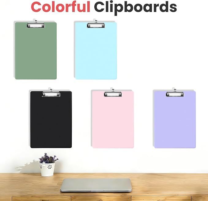 Sooez 2 Pack Clipboard, Colored Cardboard, Hardboard Clip Boards 8.5 x 11 - Image 5