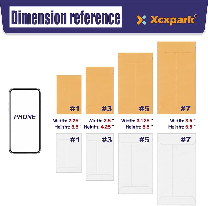 Xxcxpark 500 PCS #1 Coin Envelopes, 2-1/4'' x 3-1/2'' inches White Kraft - Image 4