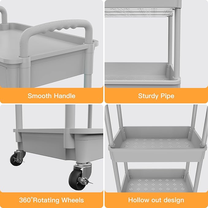 5 Tier Rolling Utility Cart - Image 2