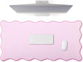 Hahafelt Scalloped Desk Mat Large Desk Pad Cute Coquette Table Mat Back to by Hahafelt