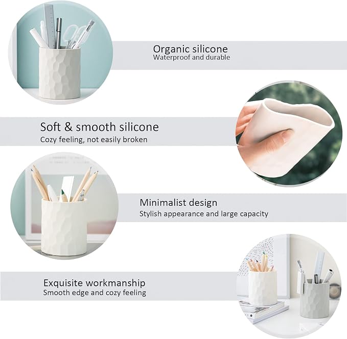 minimaliving Pen Holder, Nordic Style Silicone Waterproof Pencil Holder - Image 3
