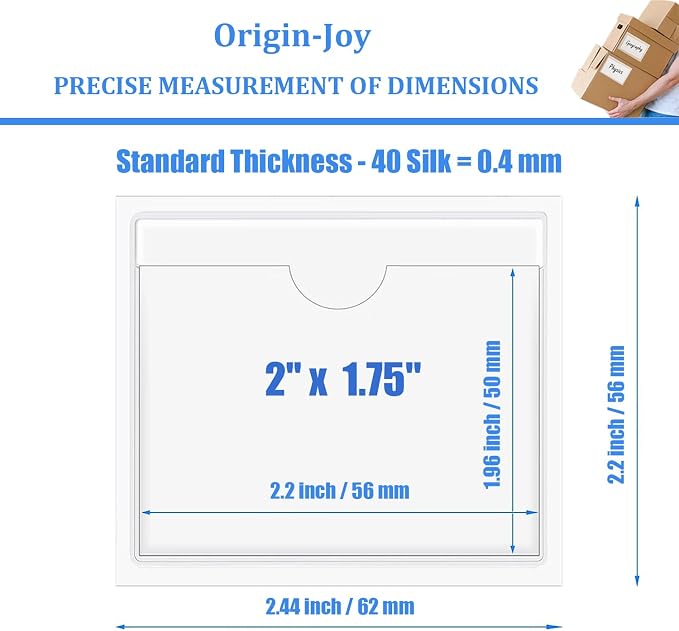 Origin-Joy 50 PCS Self-Adhesive Index Label Pockets - Image 2