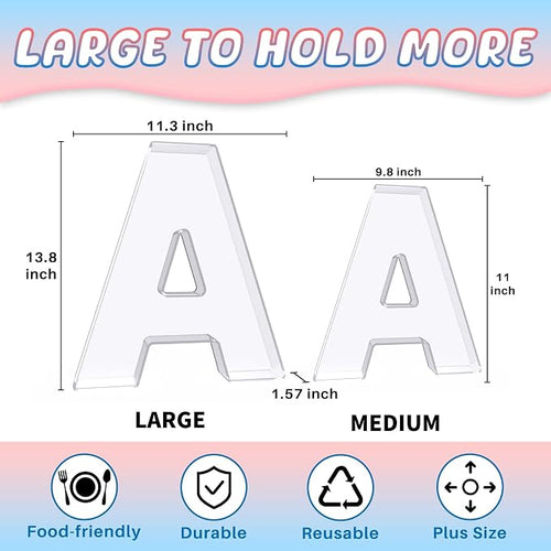 13.8" Extra Large Acrylic Letter Charcuterie Board Box, Reusable Fillable - Image 2