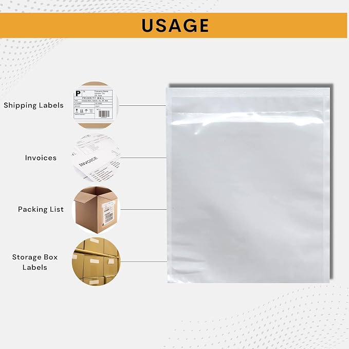 100 Pack 7"x10" Shipping Label Sleeves – Clear Self-Adhesive Packing Slip - Image 7