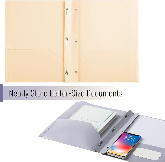 Mr. Pen- Plastic Folders with Pockets and Prongs, 5 Pack, Letter Size | Colorful - Image 7