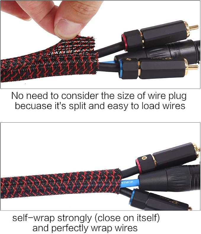 Alex Tech 10ft - 3/4 inch Cord Protector Wire Loom Tubing Cable Sleeve Split - Image 2