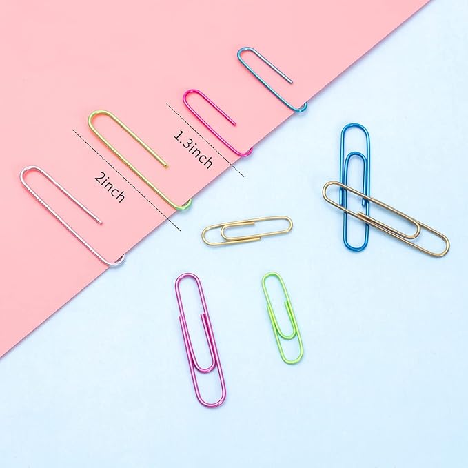Paper Clips, Large PaperClips Assorted Colors Sizes, Paper Clips - Image 2