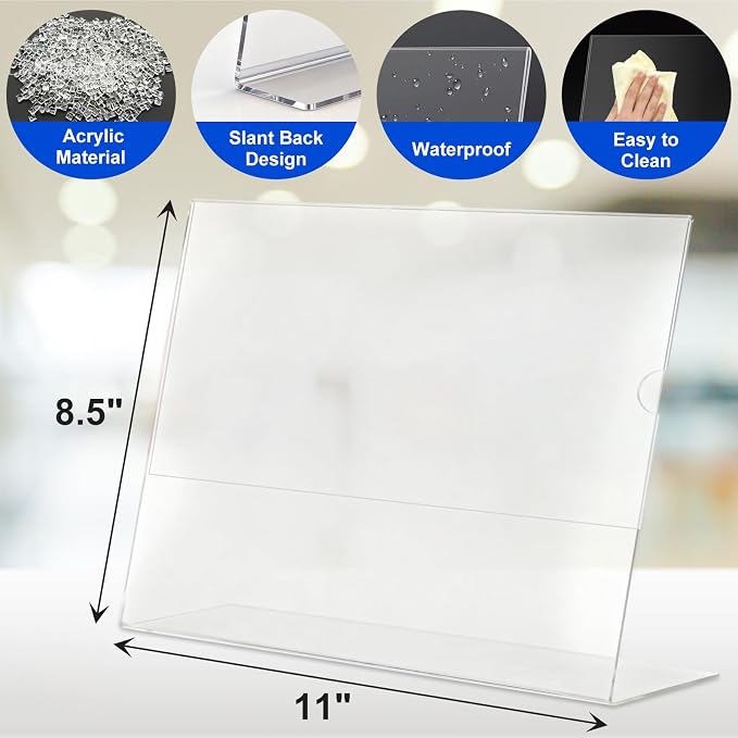 Acrylic Sign Holder 8.5 x 11 Horizontal, Acrylic Stands - Image 3