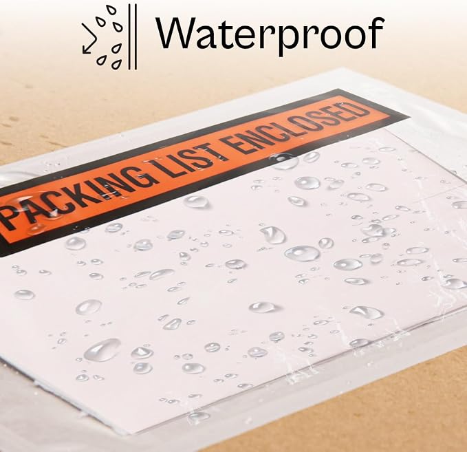 PSBM 1000 PCS 4.5 x 5.5 Inch Orange Panel Face Packing List Enclosed Envelopes - Image 2