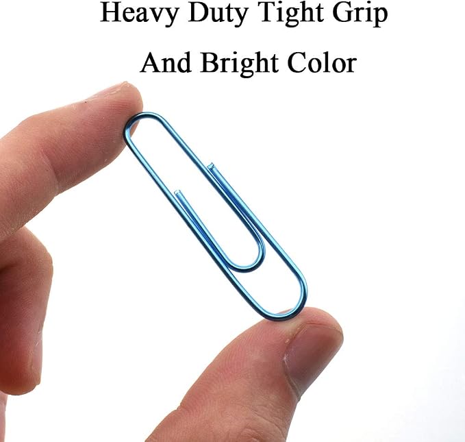 HAHIYO Paper Clips Large 2 inches Length Blue Paperclips Vinyl Coated Prevent - Image 6