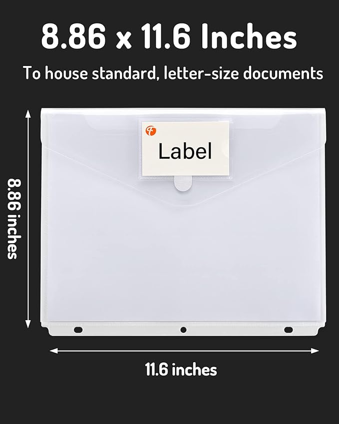 Forvencer Binder Pocket, 36 Pack Super Heavyweight Poly Binder Pocket - Image 5