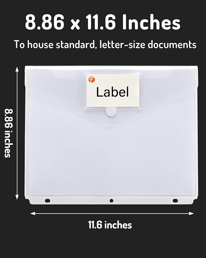 Forvencer Binder Pocket, 48 Pack Super Heavyweight Poly Binder Plastic Pocket - Image 2