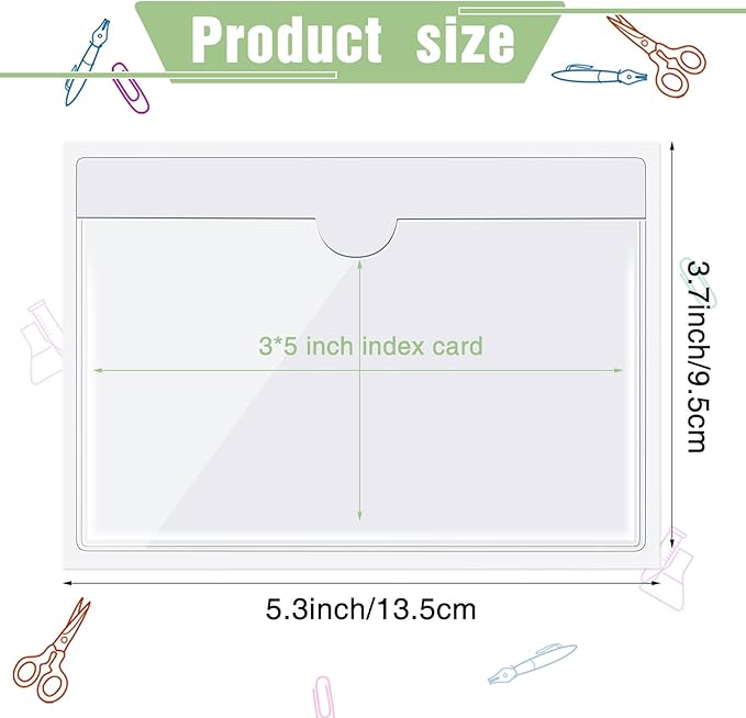 Outus 200 Pack 3 x 5 Inches Self Adhesive Label Pockets Bulk Plastic Labels - Image 2