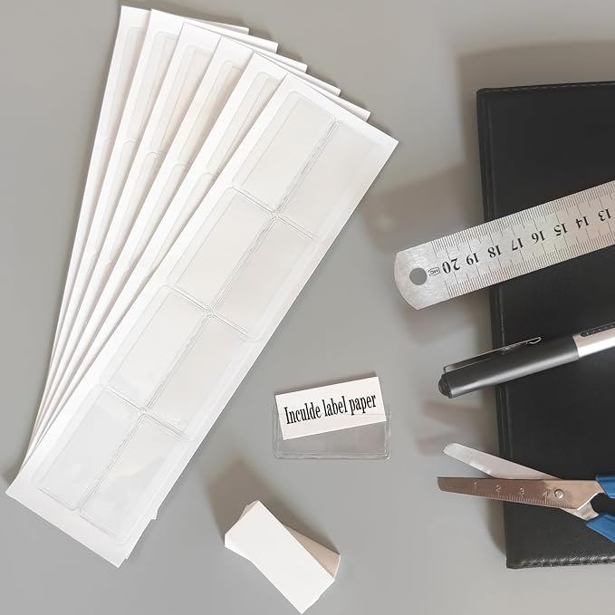 Self Adhesive Label Holders, ELEMGULY 104 Pack Adhesive Shelf Tag Shelf Label - Image 7