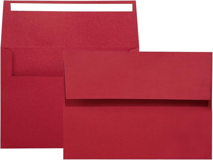 100 Pack A2 Red Envelopes Self Sealing Adhesive Perfect by AZAZA