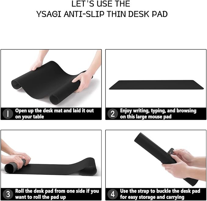 YSAGi Non-Slip Leather Desk Pad Long Size, Waterproof Laptop Computer Desk - Image 6
