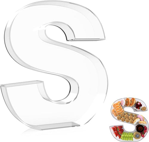 13.8" Extra Large Acrylic Letter Charcuterie Board Box, Reusable Fillable by RUFHVTY