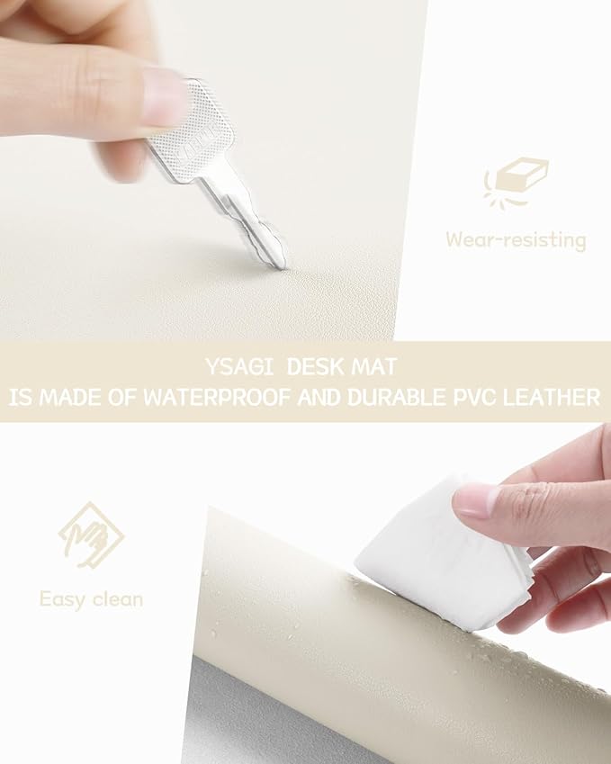 YSAGi Non-Slip Leather Desk Pad, Desk Matt - Image 5