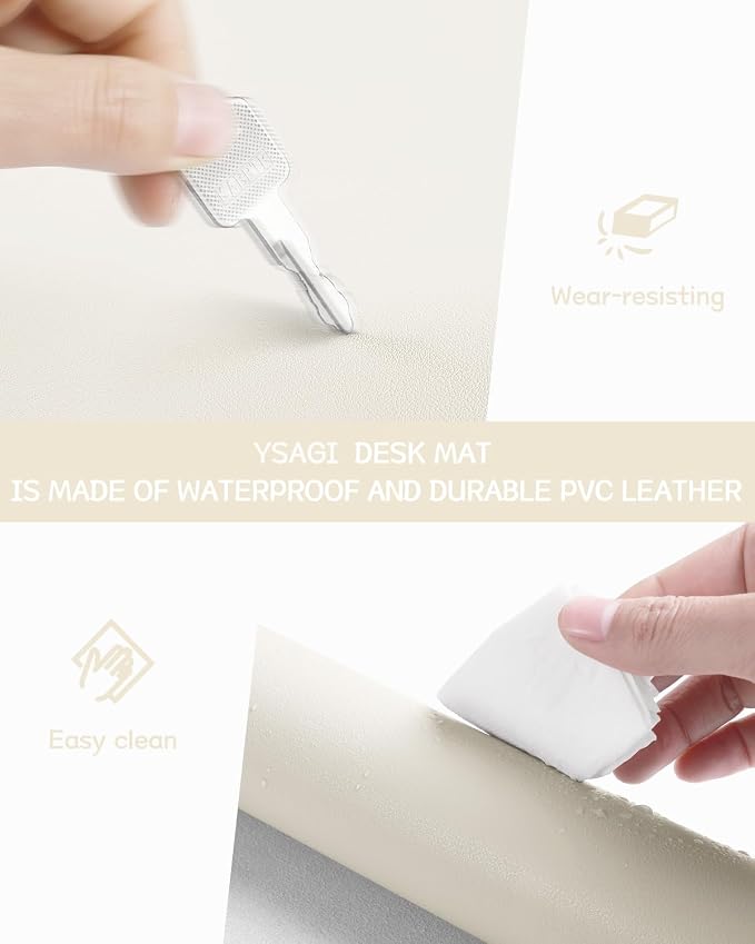 YSAGi Non-Slip Leather Desk Pad, Desk Matt - Image 4