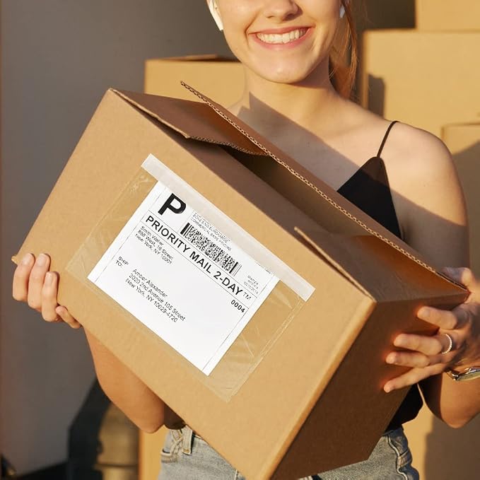 BESTEASY 7.5" x 5.5" Packing List Pouches, Strong Adhesive Plastic List Label - Image 4