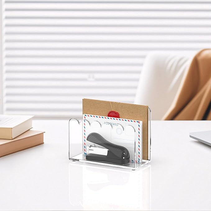 YAGELI 2 Pack 1-Slot Acrylic Mail Organizer - Image 6