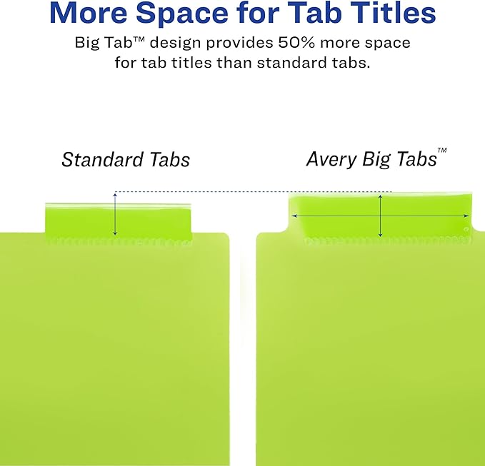 Avery Dividers for 3 Ring Binders, 8-Tab Sets, Two-Pocket Plastic Binder - Image 6
