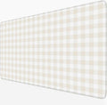 Beige Checkered Gingham Desk Mat Pad XXL Large Mouse Pad Anti-Slip Big Mousepad by Nasdalgias