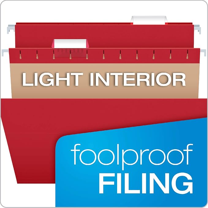 Pendaflex Hanging File Folders, Letter Size, 1/5-Cut Adjustable Tabs, 25 Per Box - Image 7