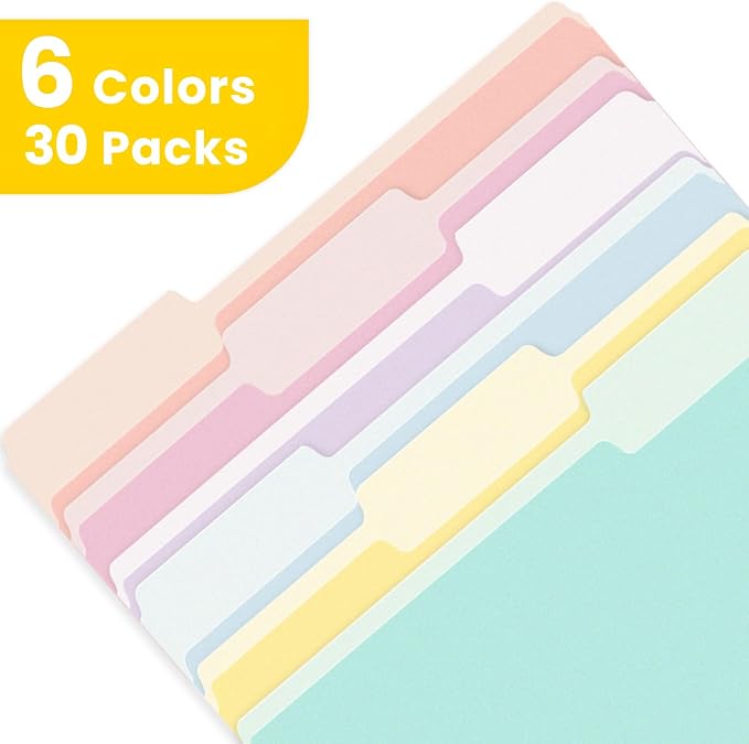SUNEE File Folders, 30 Pack Manilla Folders 8.5 x 11, Colored File Folders Home - Image 4