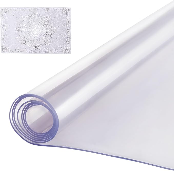VEVOR Plastic Table Cover, 42 x 72 Inch 2.0 mm Thick Clear Rectangle PVC Desk by VEVOR
