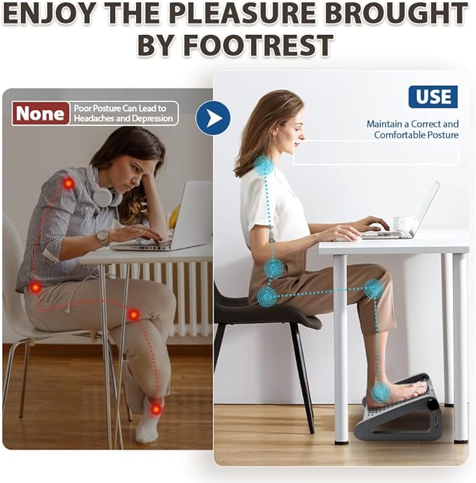 CasaZenith Foot Rest, Six Heights Adjustable Foot Rest - Image 5