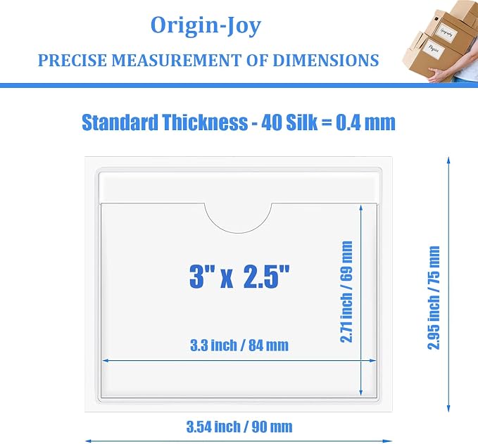 Origin-Joy 50 PCS Self-Adhesive Index Label Pockets - Image 2
