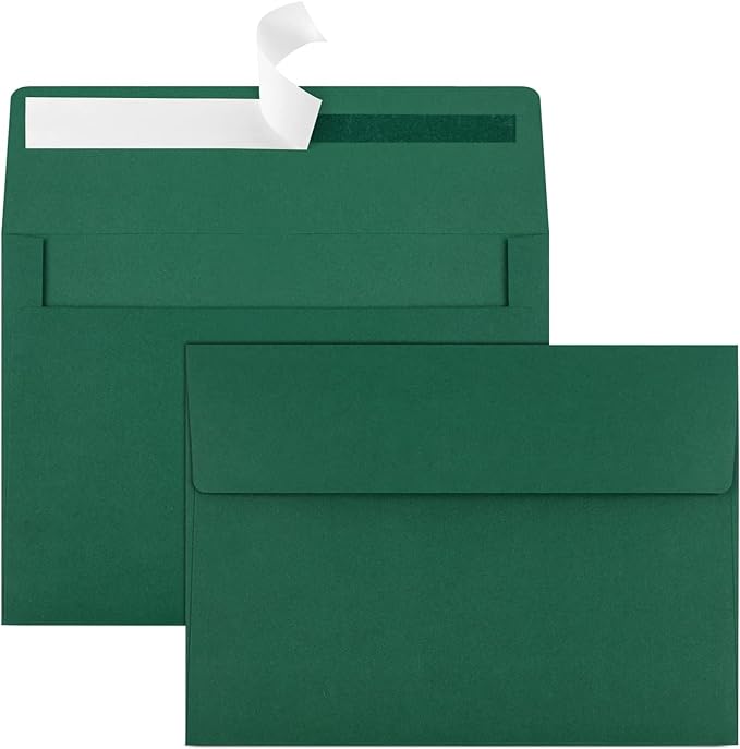 70 Packs of Invitation Envelopes, A2 Dark Green Postcard Envelopes by Joyberg