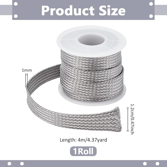 UNICRAFTALE 304 Stainless Steel Expandable Braided Cable Sleeve Knitting - Image 2
