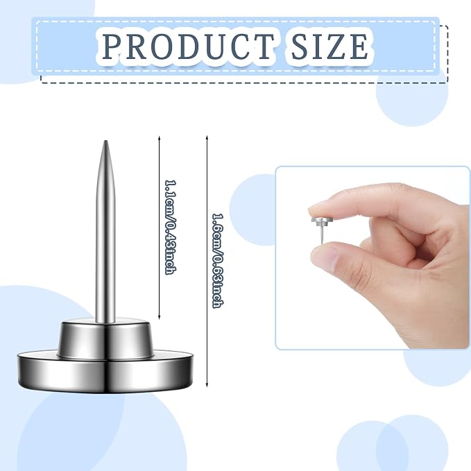 30 Pieces Push Pins, Metal Thumb Tacks - Image 2