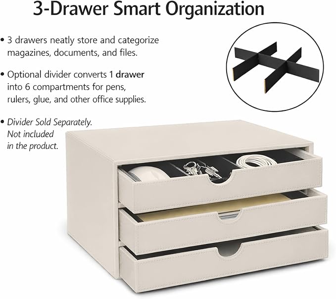 UnionBasic Document Organizer, 3-Drawer File Cabinet Document Storage Box - Image 4