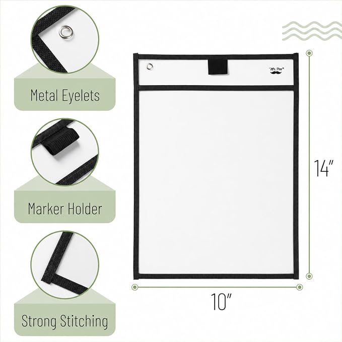 Mr. Pen- Reusable Dry Erase Pockets, 48 Pack, Classroom Supplies - Image 2