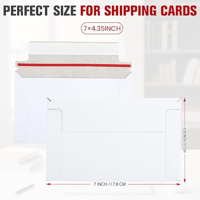 120 Pack White Rigid Mailers, Perfect Size Shipping Envelopes - Image 2