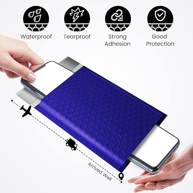 Fuxury Bubble Mailer 800Pcs 4x8 Bubble Mailers Bulk Royal Blue Shipping Padded - Image 6