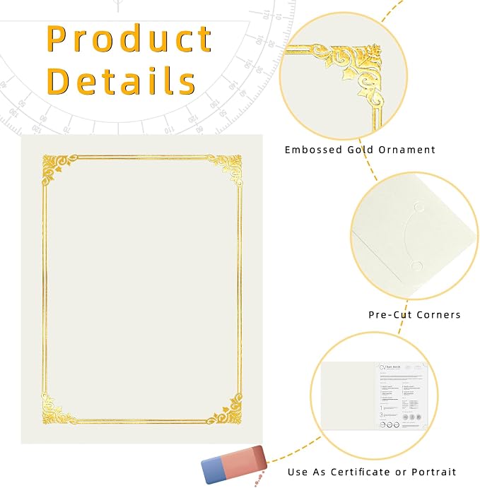 HAUTOCO 30 Packs Certificate Holders, Cream Color Diploma Folders Certificate - Image 3