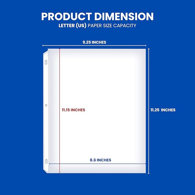 Performore 50-Pack Clear Sheet Protectors | 8.5 x 11 Inch Heavy Duty Plastic - Image 4