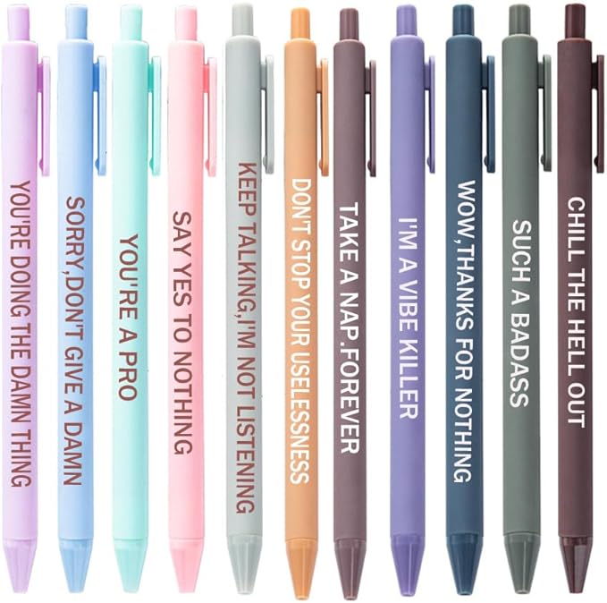 Cityhermit Funny Pens Set for Adults, Swear Word Daily Ballpoint Pen, Premium by Focusoncreativegiftdesign