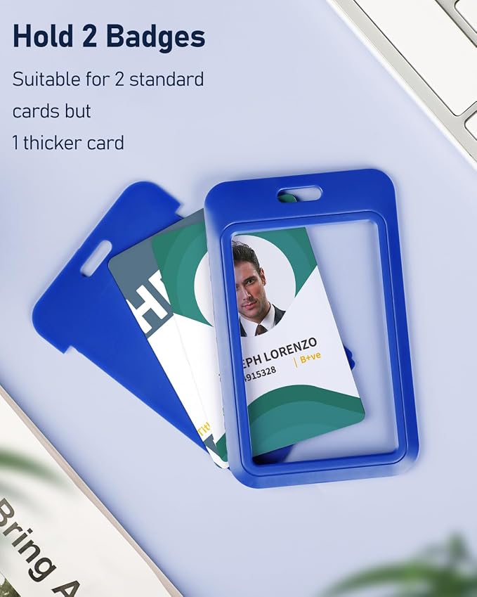 Uniclife 3 Pack Sliding ID Badge Holder Vertical Hard Plastic Case - Image 2