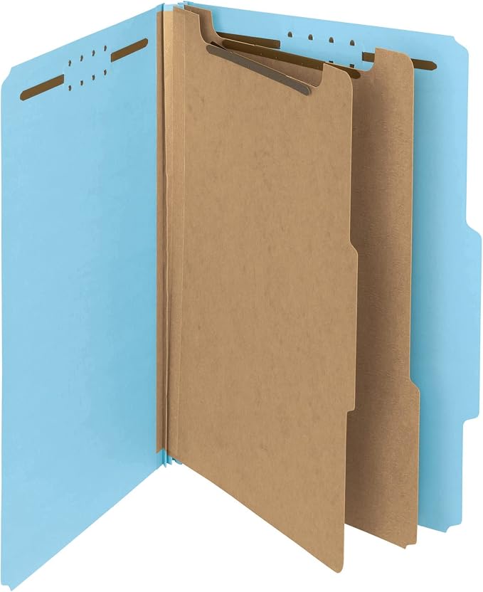 Smead 100% Recycled Pressboard Classification File Folder, 2 Dividers, Legal by SMEAD
